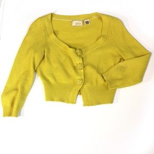 Anthropologie Crop Yellow Sweater